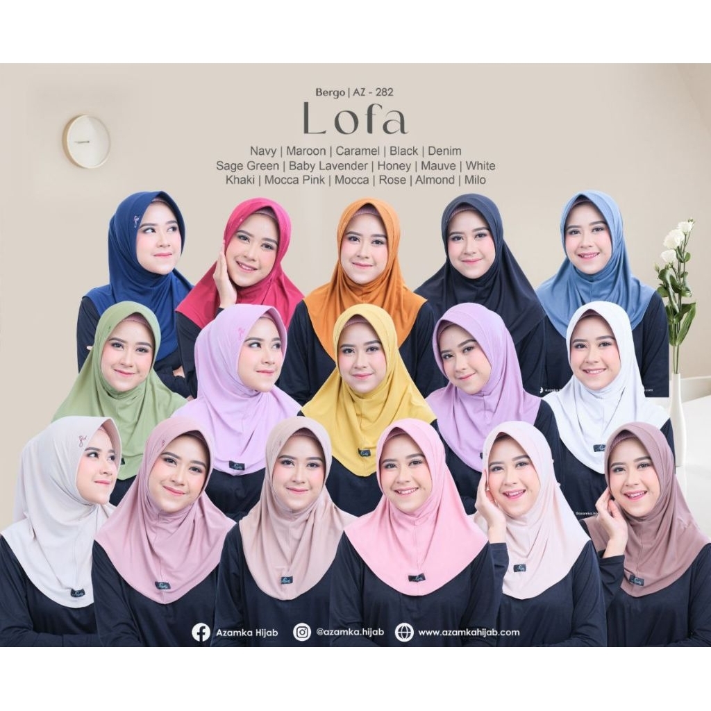 kerudung,hijab,jilbab,bergo Lofa by azamka