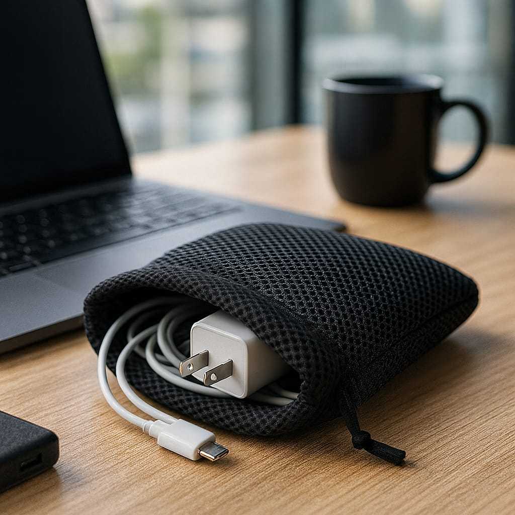 Tas Pouch Serut Bahan Mesh - Gadget Protector