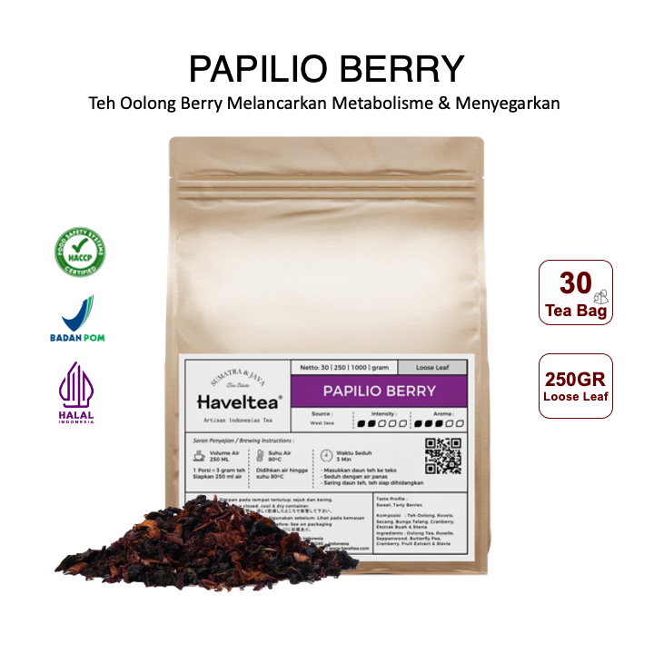 

Haveltea Papilio Berry Mixed Berry Fruit Tea Teh Buah Campuran Premium Blend