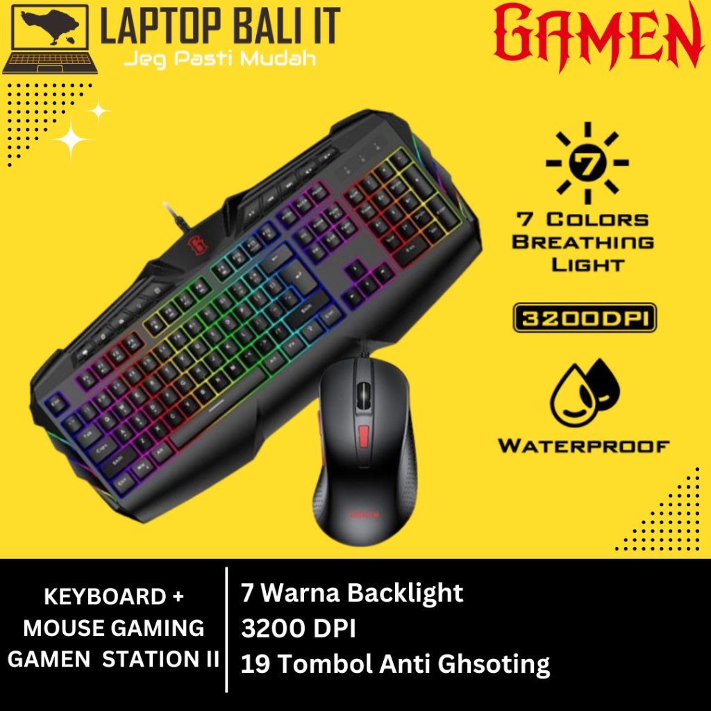 GAMEN COMBO GAMING STATION KEYBOARD + MOUSE LED LIGHT