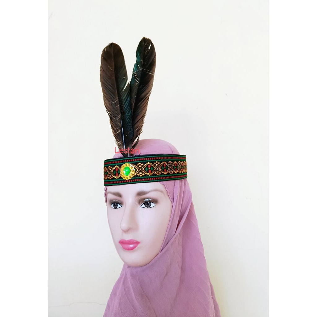 Bando Dayak, Bando Bulu, Ikat kepala dayak, ikat kepala bulu, hiasan bulu