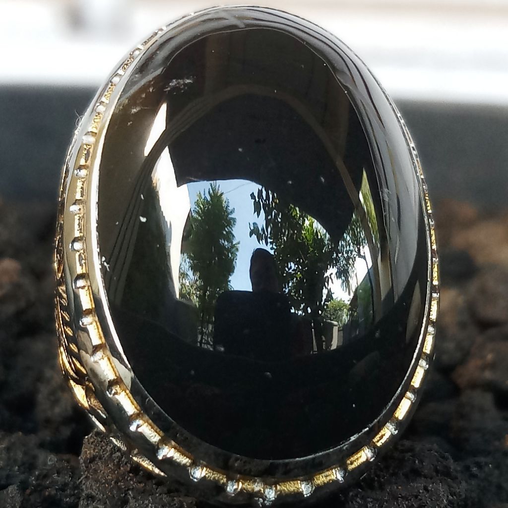 Batu Akik Badar Besi Hitam Polos Nempel Magnet Langka Natural 100% Asli Alam