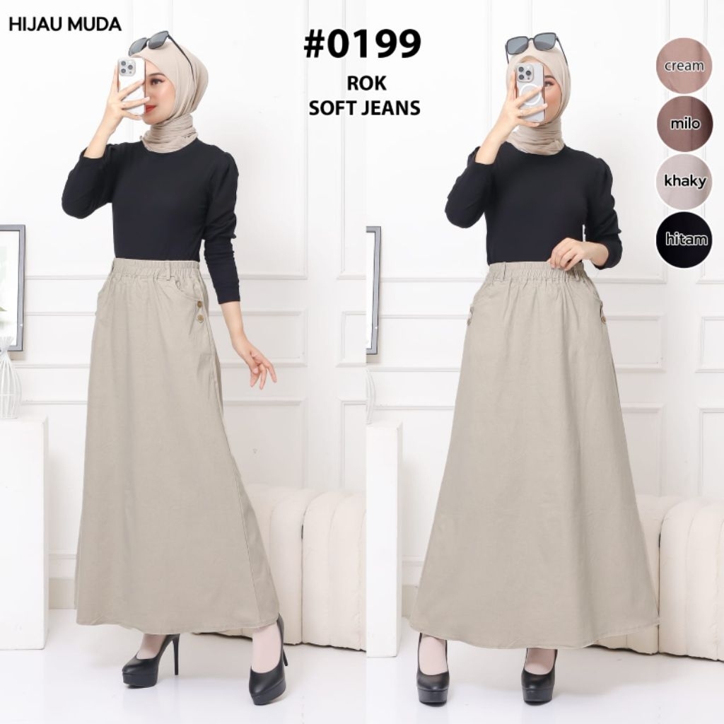 Rok Payung Polos Katun Twil  Adem Nyaman