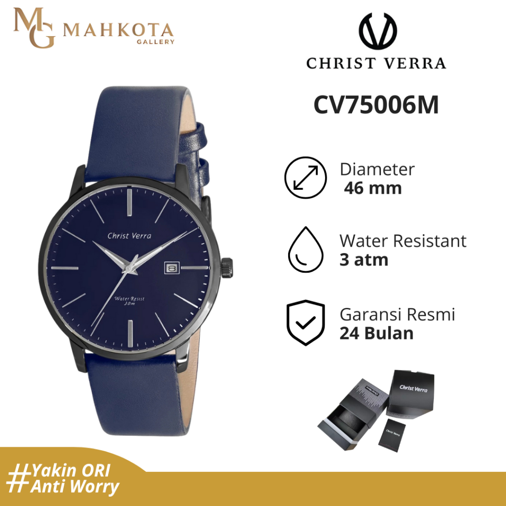Jam Tangan Pria Christ Verra CV75006M Strap Kulit Original dan Bergaransi