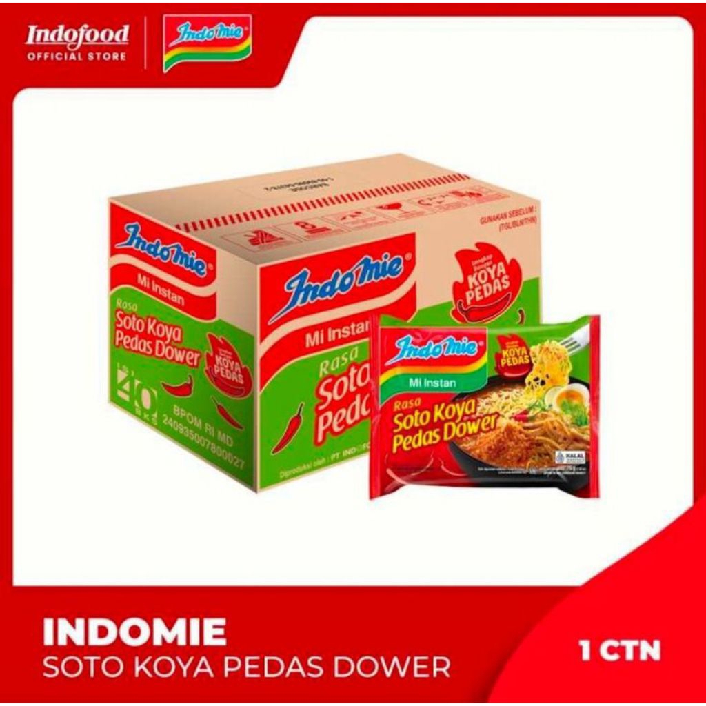 

Indomie Soto Koya Pedas Dower 1 dus isi 40 pcs