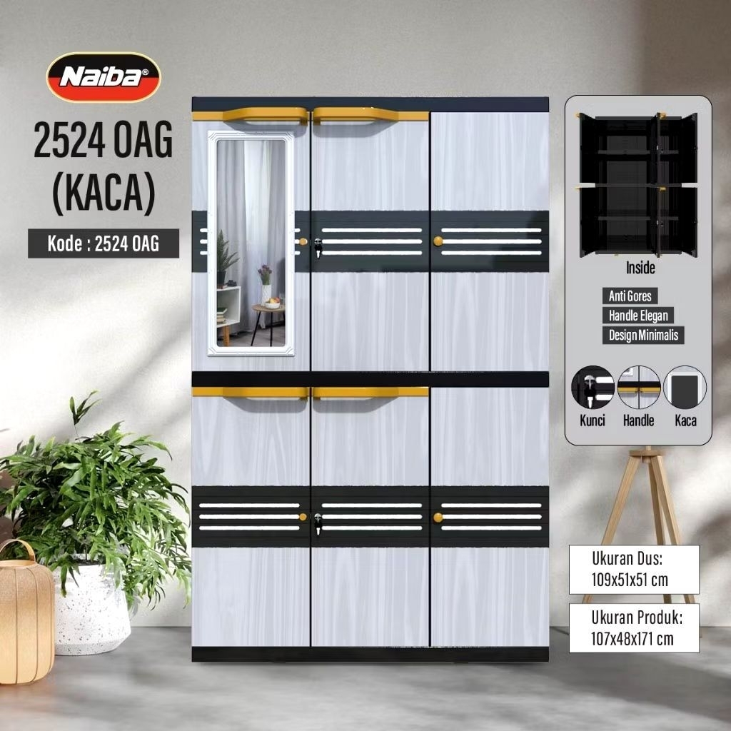 Naiba - Lemari Naiba Mega Fit MSC Mirror Hanger 2424