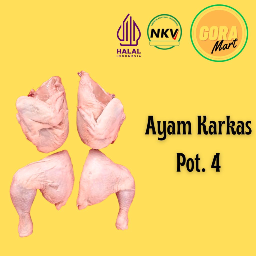 

Ayam Broiler/ Karkas 700-800gr Pot 4 (ada yang patah)/ Ayam Potong