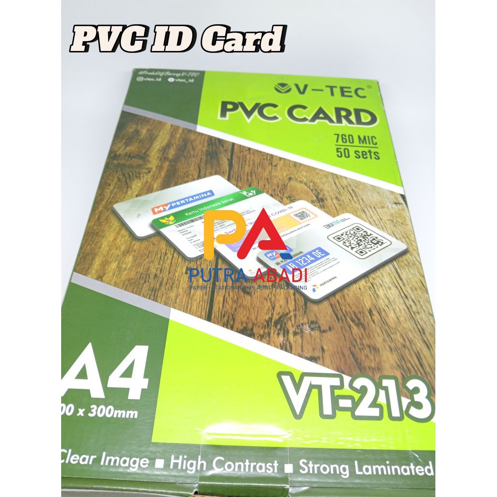 

PLASTIK PVC ID MERK V-TEC UK A4 Isi 50 Set Kemasan Baru