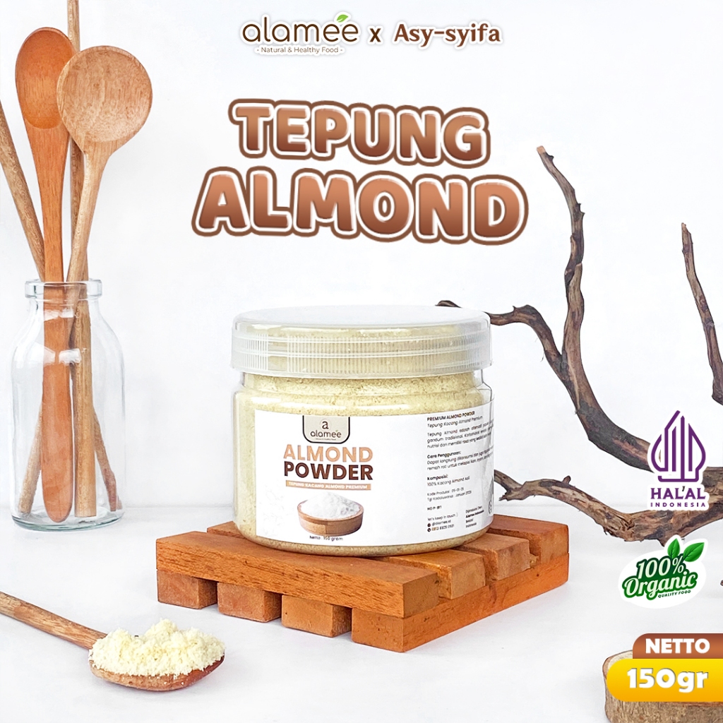 

ALAMEE Tepung Almond PREMIUM Bubuk Almond Powder Almond Flour Tanpa Campuran Gluten FREE 150gr