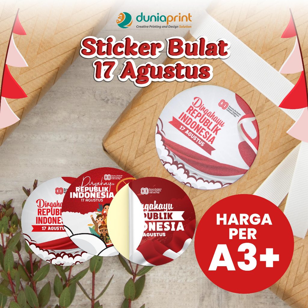 

Cetak Stiker | Cetak Sticker Custom | Stiker Label | Stiker Kemerdekaan 2 | Sticker 17 Agustus | Stiker Bulat | Stiker Logo | Stiker Souvenir | Dunia Print