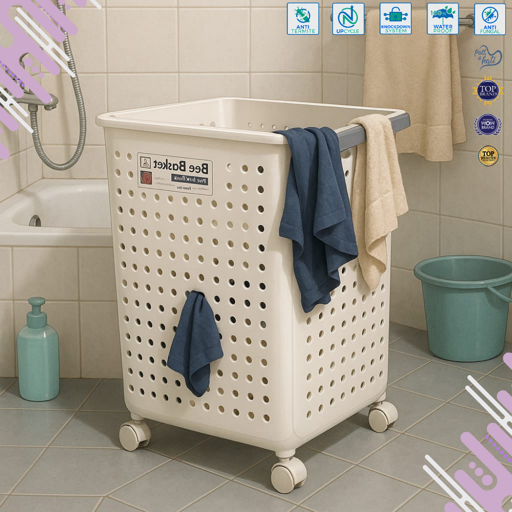 KERANJANG BAJU LIPAT MINIMALIS / KERANJANG LAUNDRY MULTIFUNGSI || PERABOT RUMAH KITA