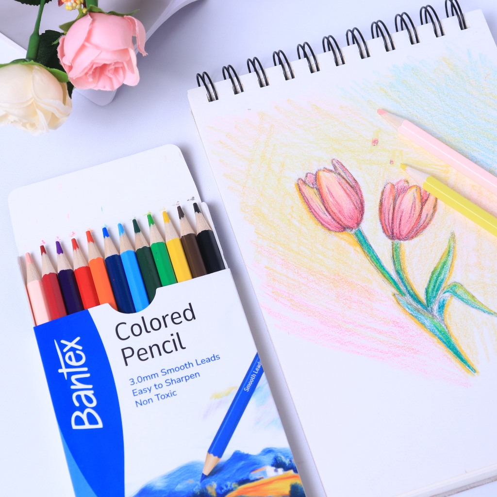 

Bantex Pensil Warna 3.0 mm / Colored Pencil Set 12 Warna Hexagonal Bahan Kayu Poplar BK3001