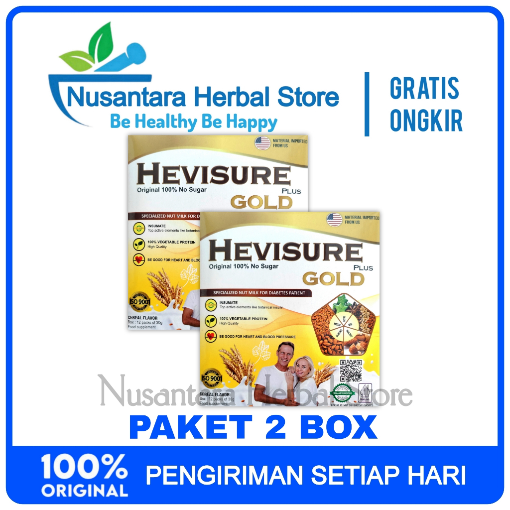 

2 Box Hevisure Gold Susu Obat Diabetes Kencing Manis Turunkan Kadar Gula Original Asli