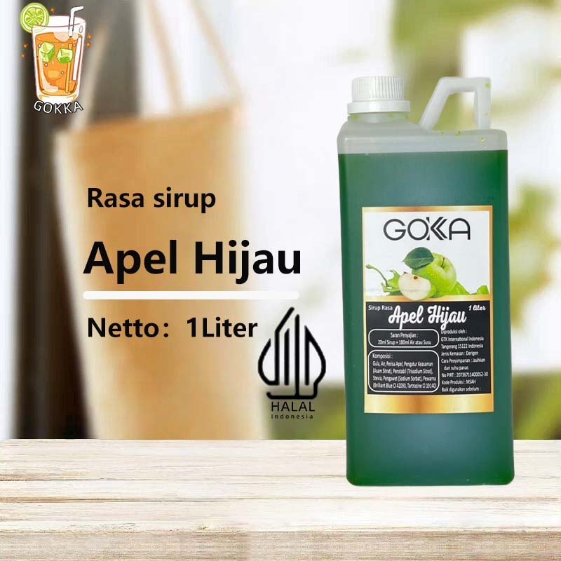 

GОKKA Syrup / Apel Hijau Flavoured Sirup / Sirup Apel Hijau 1L International Halal