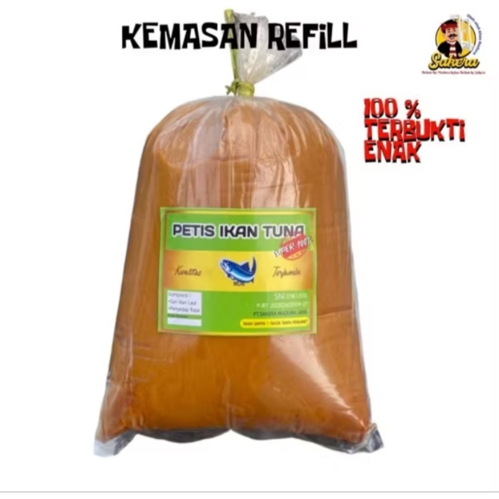 

Petis ikan tuna 10 pcs kemasan plastik besar dan kripik tette khas madura