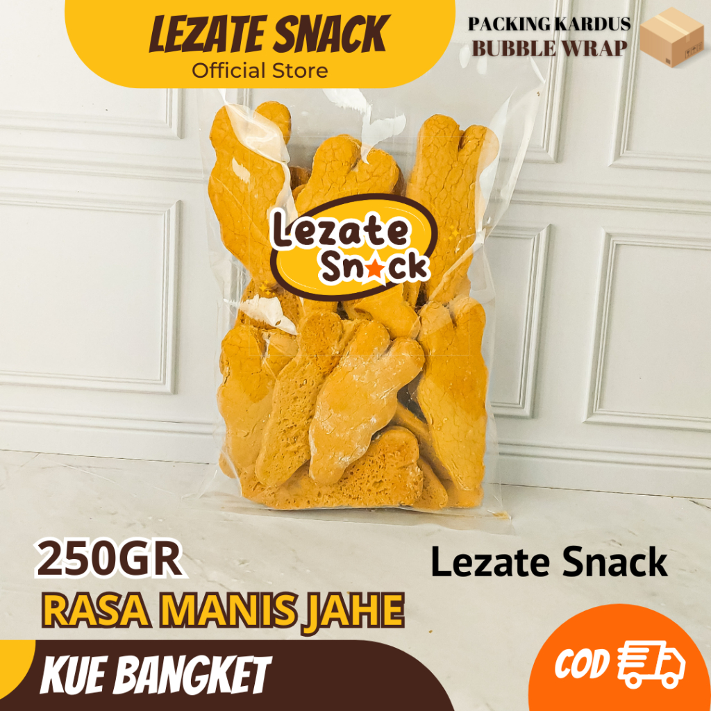 

Kue Bangket Jahe 250GR Renyah Enak Kiloan Murah lRoti Jahe Hangat di Tenggorokan / Kue Bangkit Jahe / Kue Jahe Kering Lezate SEDAP SNACK