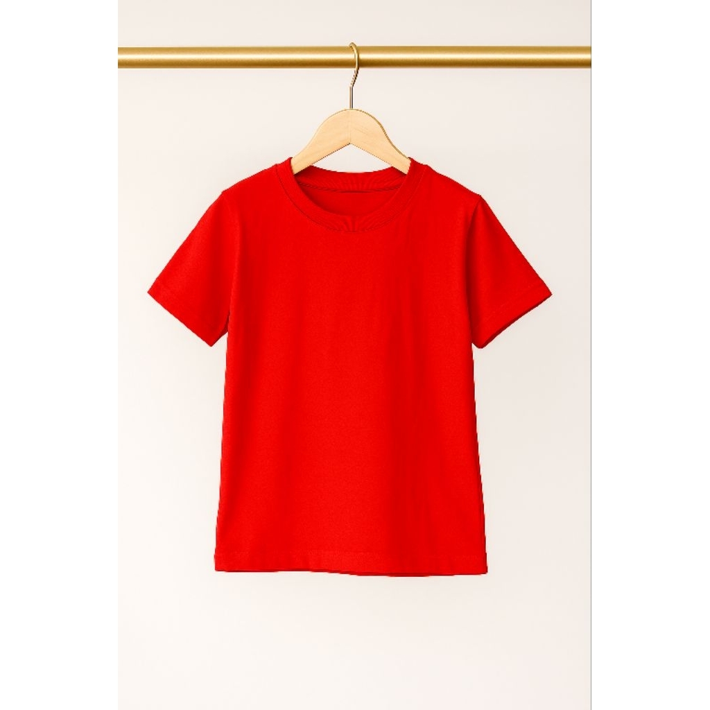 Baju Kaos Anak Merah Kemerdekaan Polos 7-12 Tahun