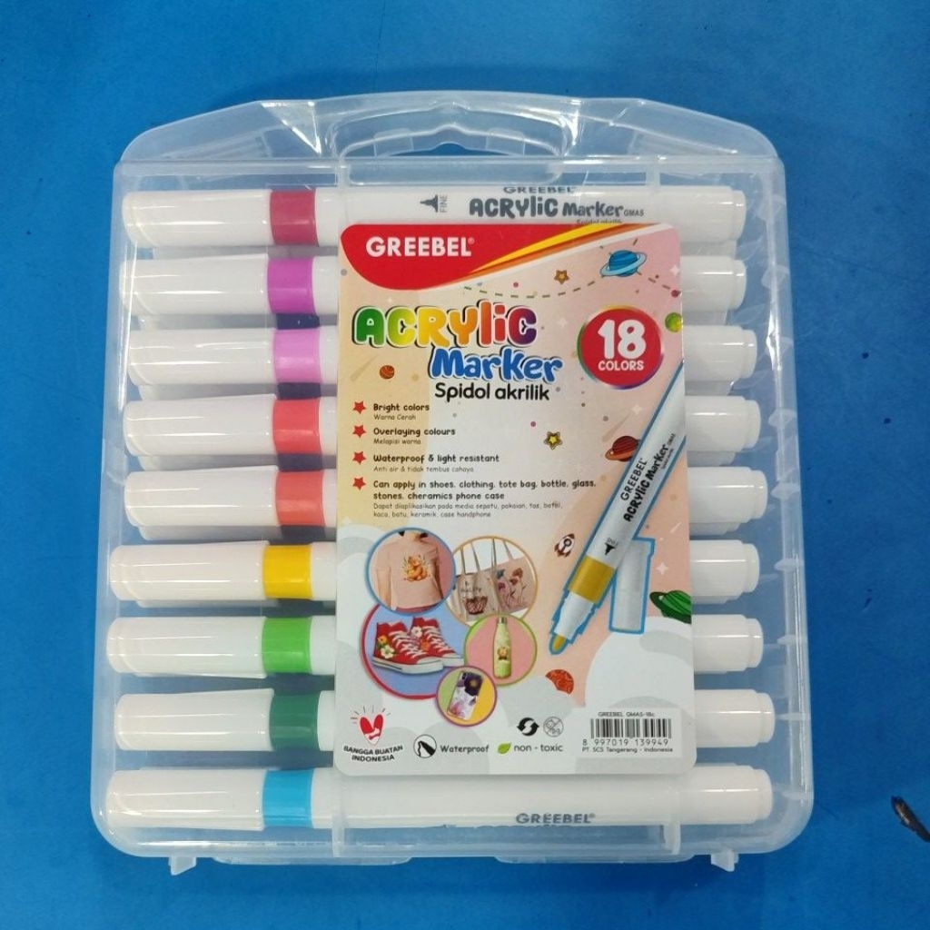 

Spidol Acrylic Marker Greebel 18 warna