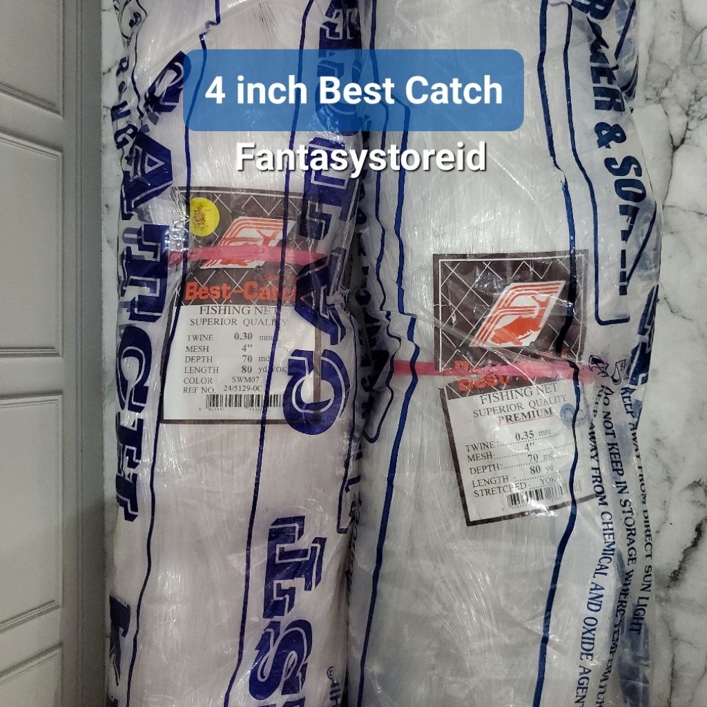 Jaring Pukat Ikan Best Catch Thailand 4 inch 0.30 - 0.35 70x80 Yoko Mata Berdiri