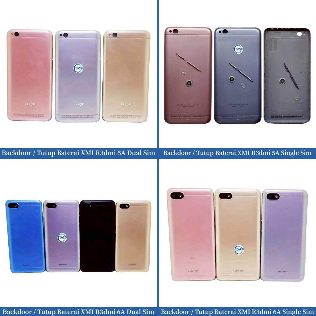 Backdoor - Tutup Baterai Xiaomi Redmi 5A Dual Sim - Redmi 5A Single Sim - Redmi 6A Dual Sim - Redmi 