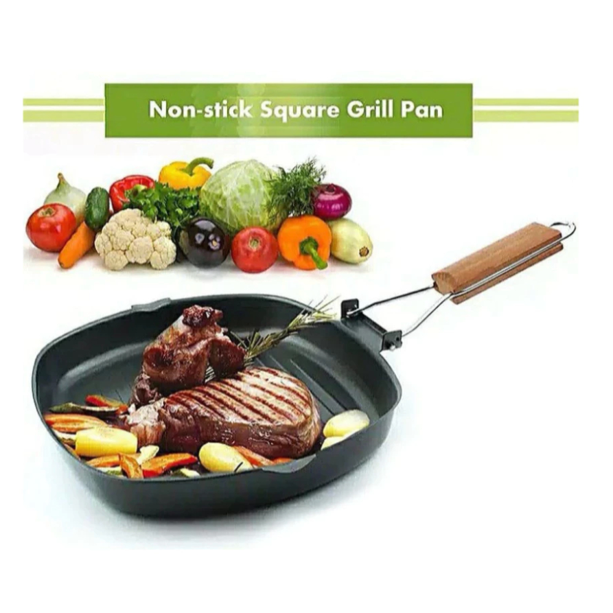 Panggangan BBQ Korean Grill Pan Plate Wajan Tempat Pemanggang Daging Steak Beef Ikan Bakso Sosis Sat
