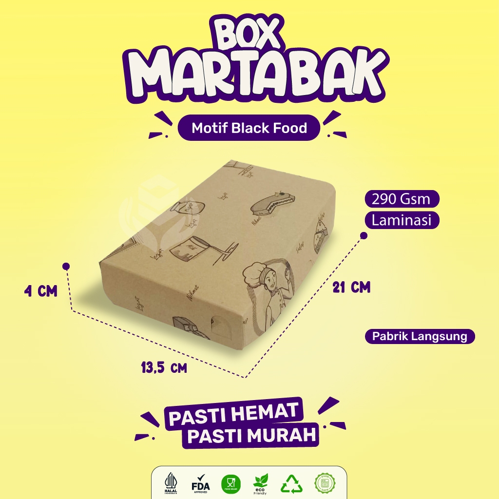 

Dus Martabak Manis Box Martabak 21X13.5X4 (B40K2-Laminasi)