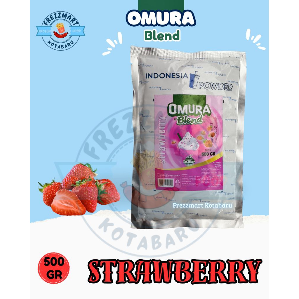 

Omura Blend Bubuk Minuman Serbuk Rasa Strawberry 500 GR Frezzmart Kotabaru