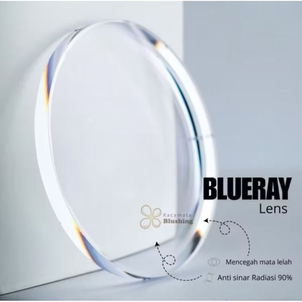 KACAMATA BLUSHING Lensa Blueray Khusu Pertipis Hi Index 1.67 S/D Minus -10.00 dan Cyl -2.00
