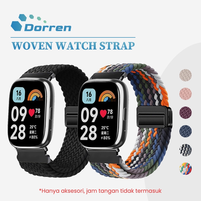 For Redmi Watch 3 Active Strap Nylon  Adjustable Braided Magnetic Buckle Strap