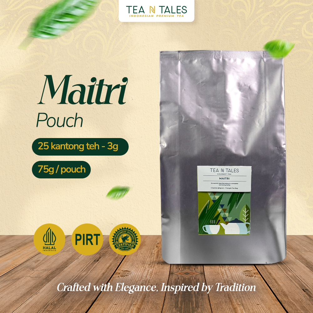 

TeaNTales Maitri Green Tea with Pandan - Premium Artisan Tea Rendah Kafein | 25 Triangle Tea Bag @3g