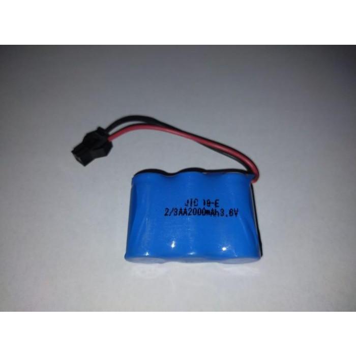 Baterai Batre RC Car Rock Clawler 3.6v 2/3 AA 2100mAh Nicd Socket Hitam 3,6v Batre pendek RC 3,6V