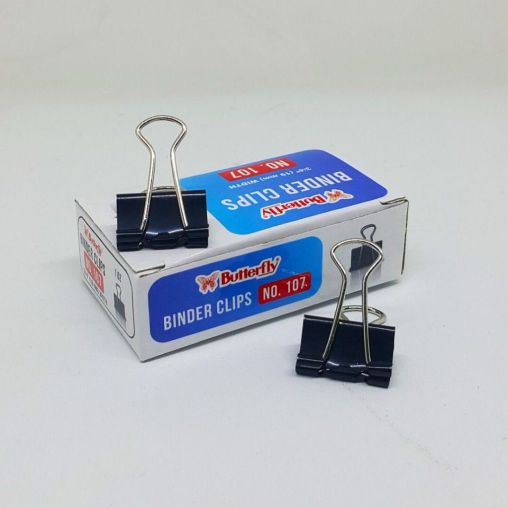 

Butterfly BC No. 107/111 / 155/200Binder Clips 19mm/25mm/32mm (12 PCS)