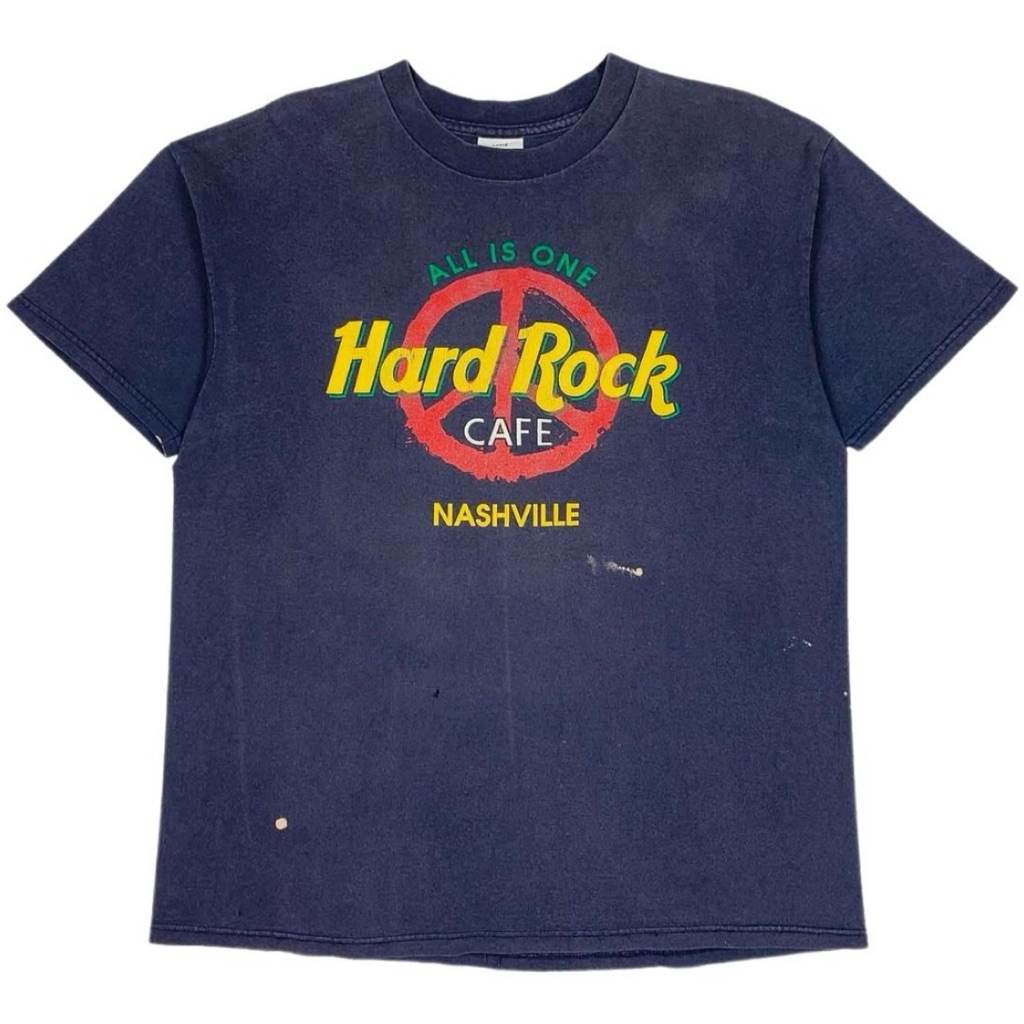 90s Hard Rock Cafe Peace Nashville Faded Navy T-shirt (Vintage Tee)