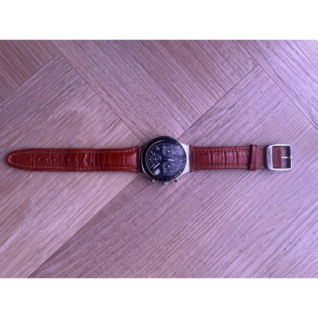 Preloved Jam Tangan Swatch Irony Chrono Dark Phoenix