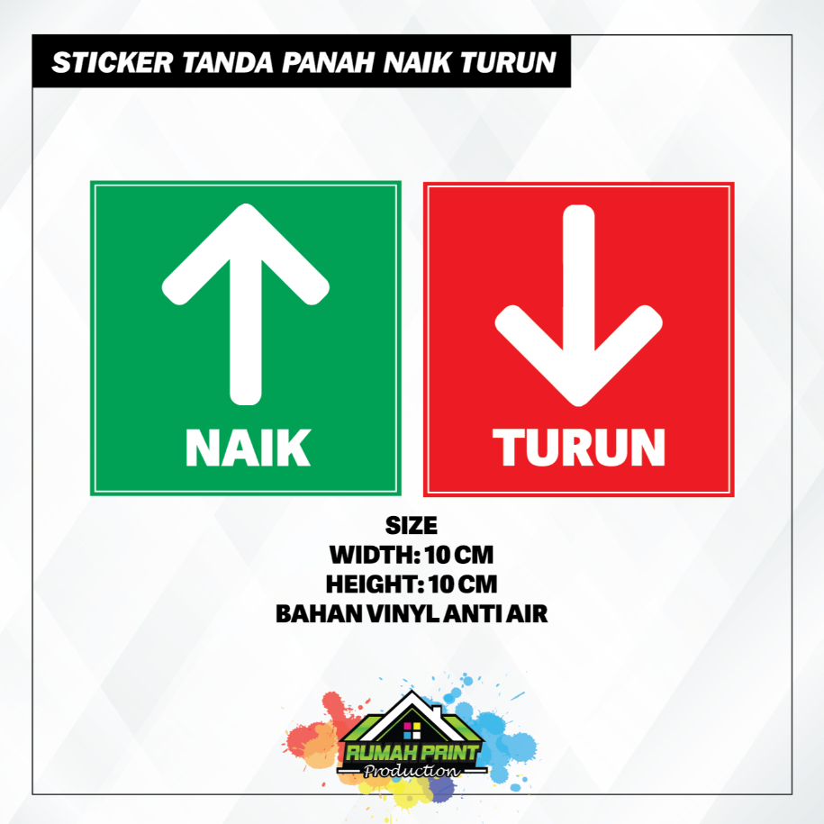 

STIKER NAIK TURUN | STIKER PETUNJUK ARAH