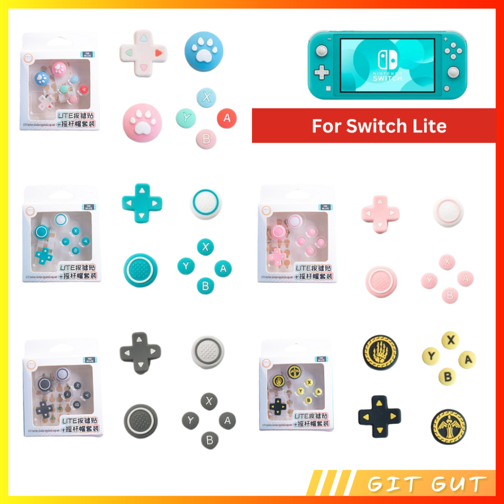 Nintendo Switch Lite Set Joycon D-Pad ABXY Button Cover Thumb Grip Cap