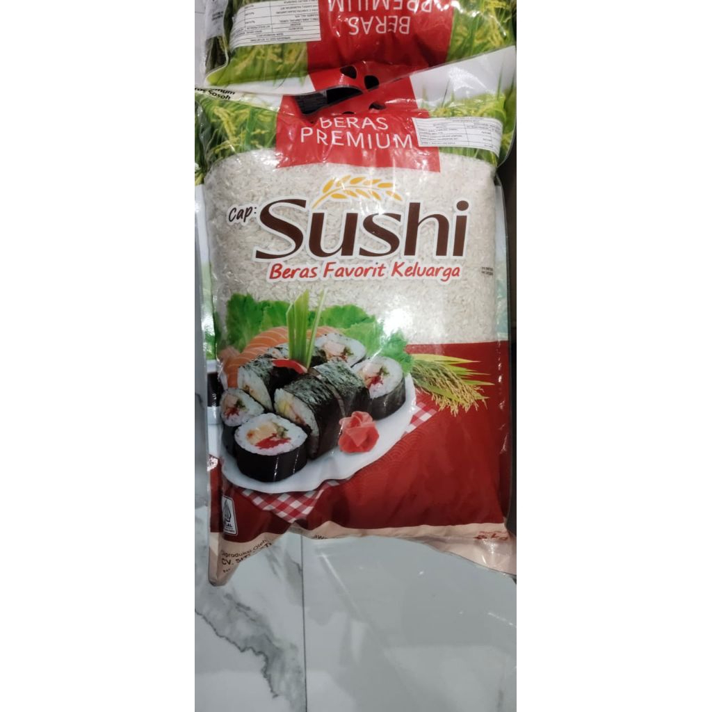 

Sushi Beras 5kg X 5 mix biru dan merah Instan