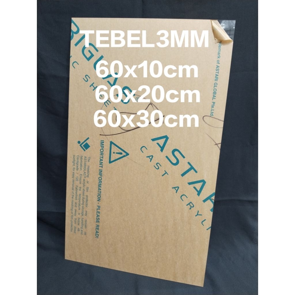 

Lembaran Akrilik Bening Tebel 3mm Custom Ukuran
