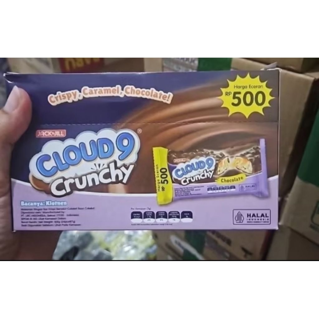 

Cloud9 crunchy coklat 1 box isi 24 pcs