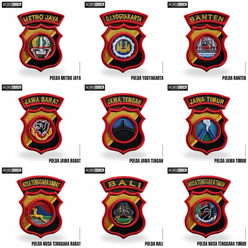 Patch logo polda timbul / Bet logo polda 3D / Bordir polda timbul 3D harga satuan bet pdl pdh polri 