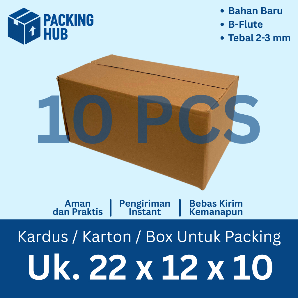 

(10 PCS) KARDUS PACKING 22x12x10 CM / BOX KARTON CORUGATED B-FLUTE / BOX PACKING ONLINE