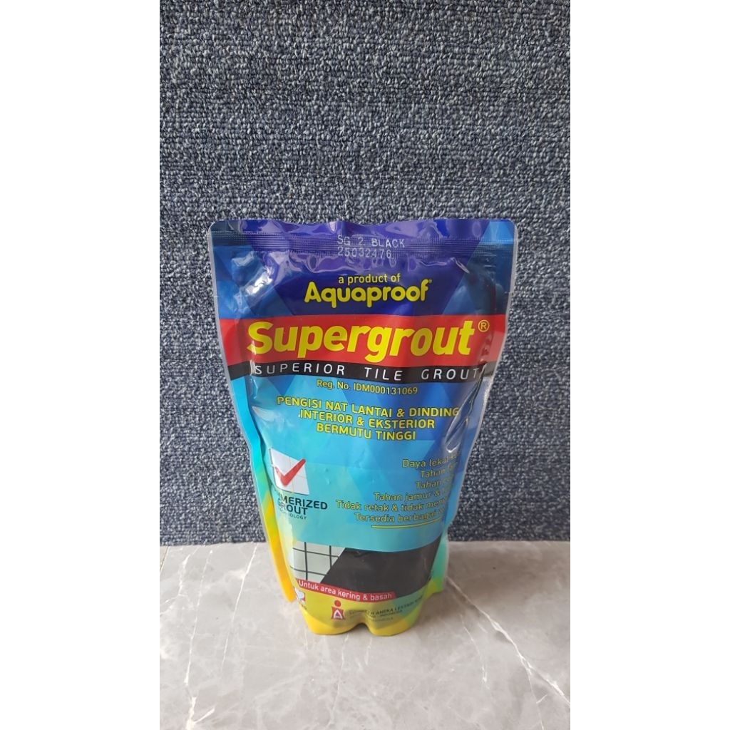 Semen Nat Keramik Granit SUPERGROUT Hitam 1 kg