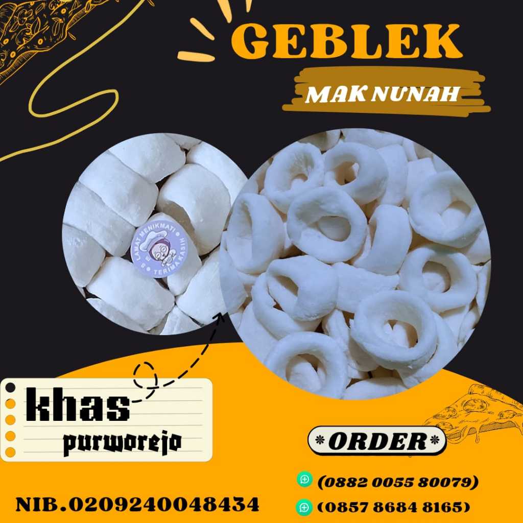

Geblek Mak Nunah Khas Purworejo Tanpa Bahan Pengawet Terlaris !!!!