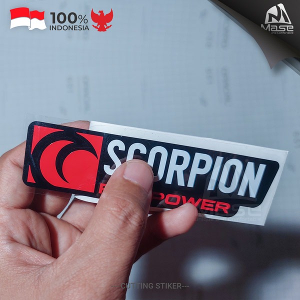 Cutting Stiker SCORPION Red Power Knalpot