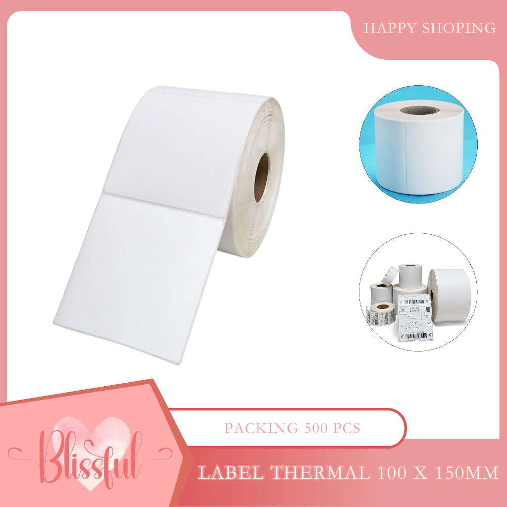 

Label Thermal 100 X 150mm Kertas Thermal Barcode A6 500pcs / 500 Lembar