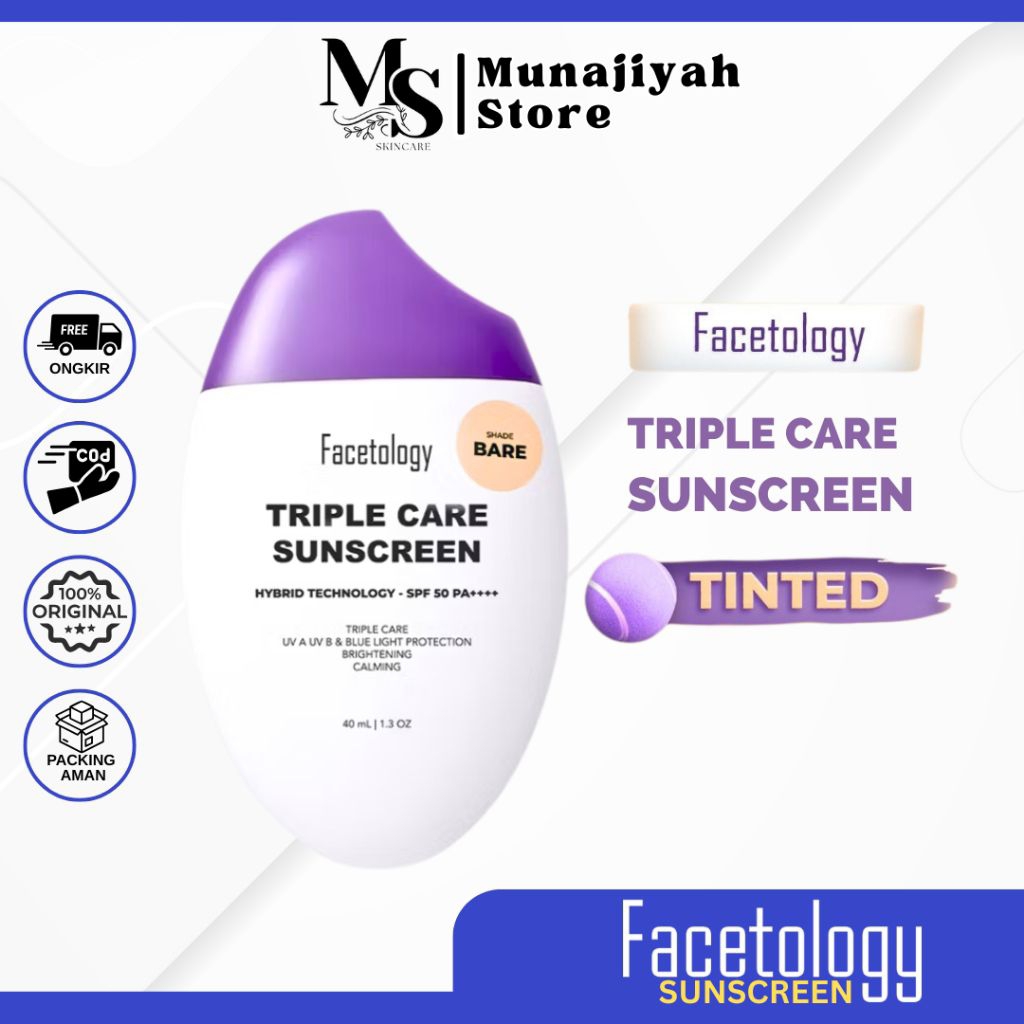 Facetology Triple Care Sunscreen Tinted | Tinted Sunscreen Facetology