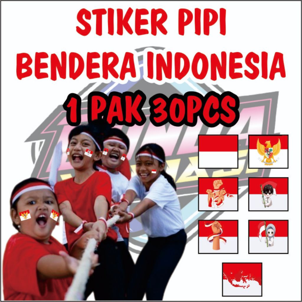 

stiker bendera indonesia sticker pipi hut ri kemerdekaan