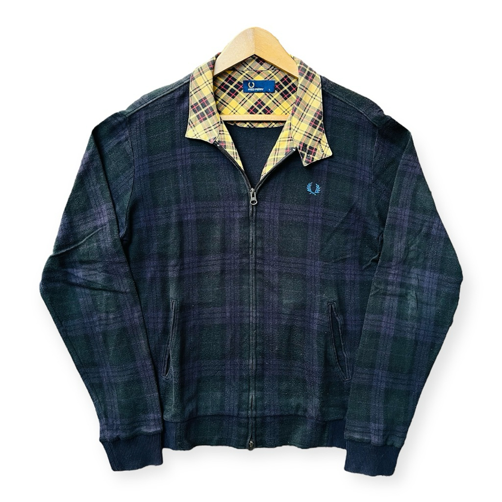 Harrington Jacket Fred Perry Tartan (Navy)