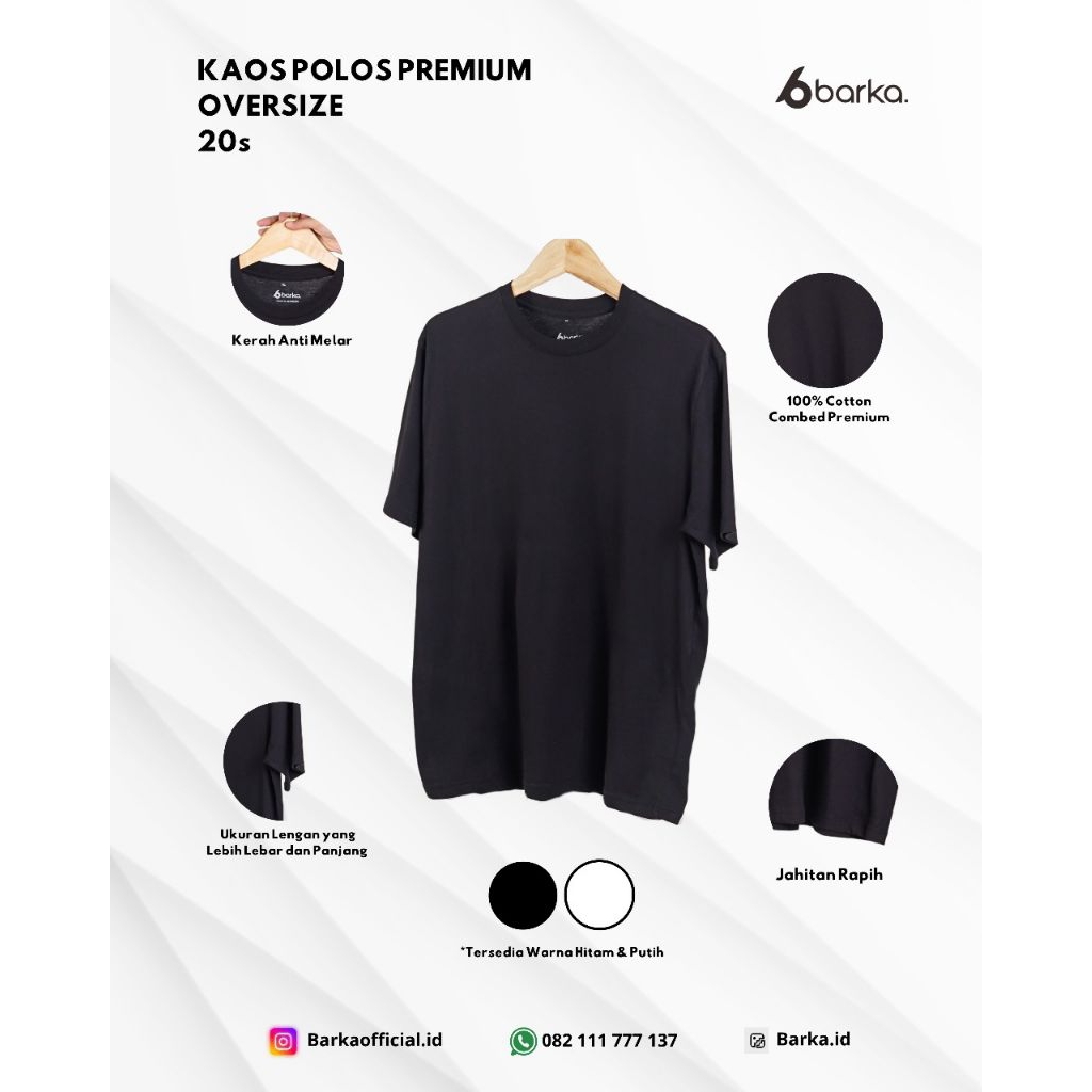 Kaos Oversize Polos Cotton Combed20s