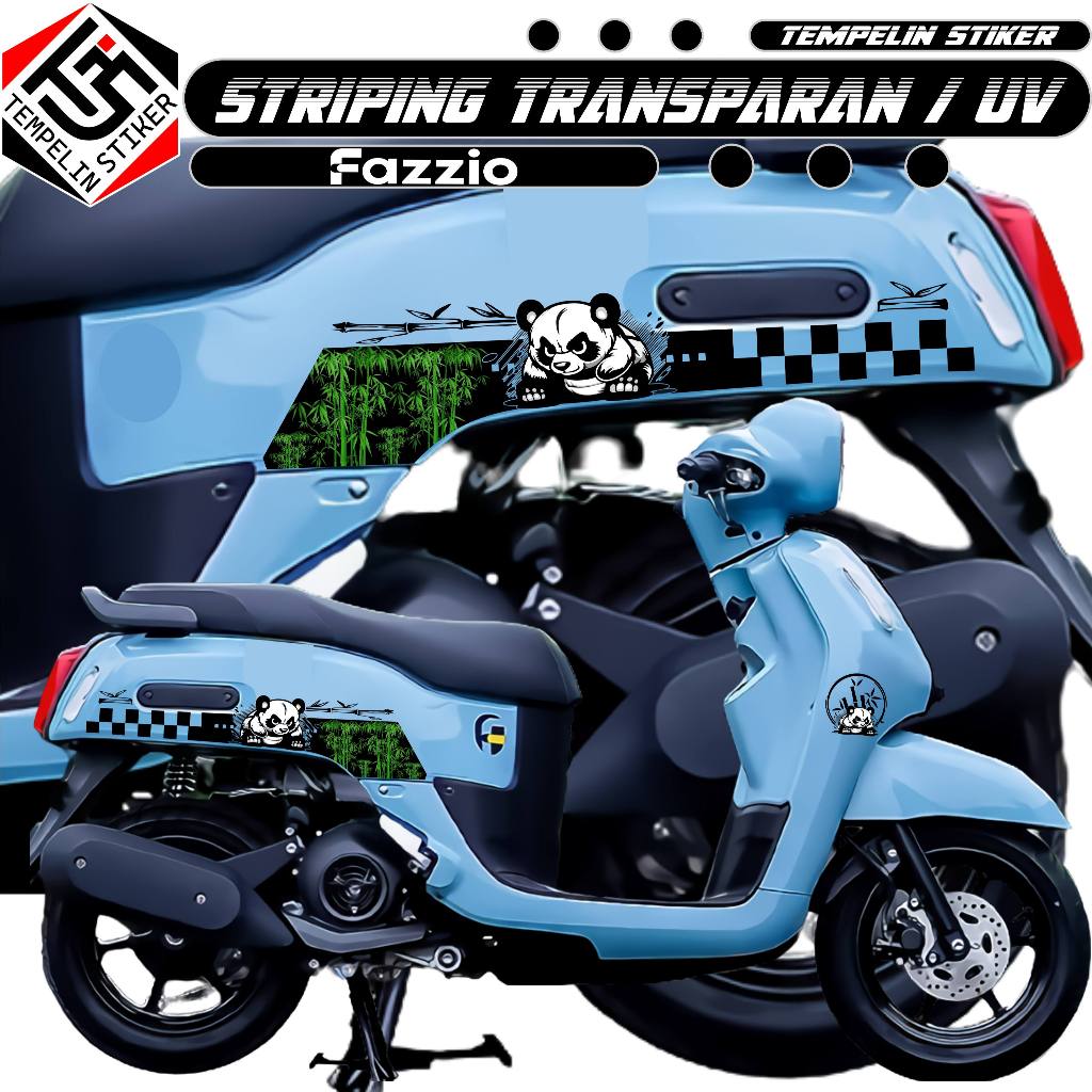 STRIPING TRANSPARAN UNTUK PAZZIO/605-A/STIKER TRANSPARAN UV/STIKER PANDA LUCU/STIKER MOTOR FAZZIO